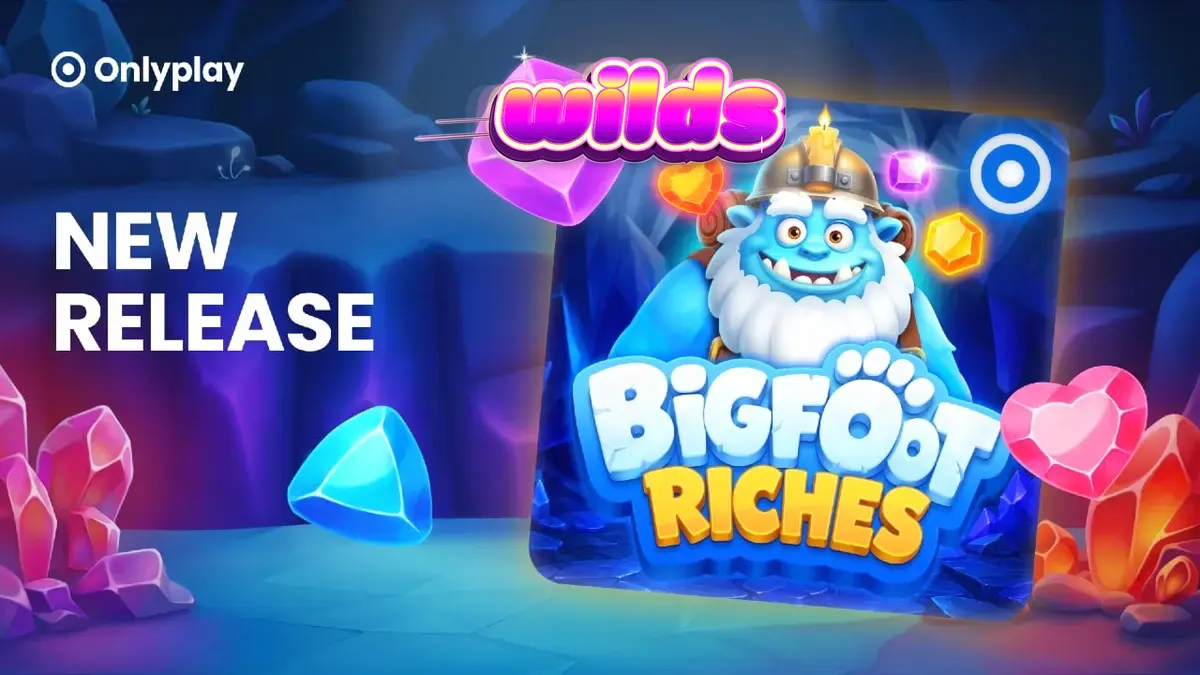 Pemandangan hutan salju dan simbol kristal di slot Bigfoot Riches